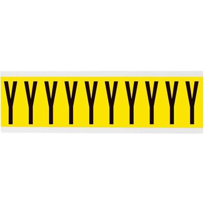 Brady, Etiketten, 3440-Y, B-499, Nylongewebe, Buchstabe Y, Schwarz auf Gelb, 22 x 57mm, Schrifthöhe 49mm(25 K. Brady, Etiketten, 3440-Y, B-499, Nylongewebe, Buchstabe Y, Schwarz auf Gelb, 22 x 57mm, Schrifthöhe 49mm(25 K.