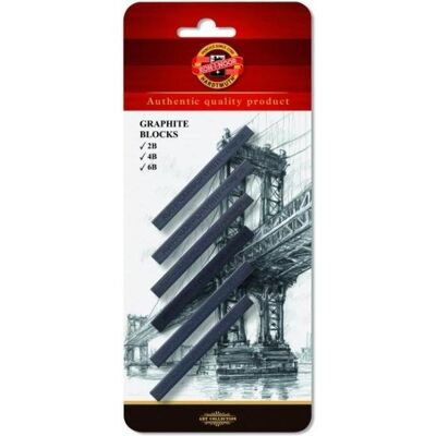 Koh-i-Noor, Bleistift, Graphitstab 4390 7x7mm Mix aus 6 Stück (2B, 4B, 6B, 6x) Koh-i-Noor, Bleistift, Graphitstab 4390 7x7mm Mix aus 6 Stück (2B, 4B, 6B, 6x)