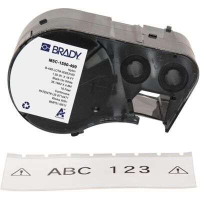 Brady, Etikettenrolle, M5C-1500-499, Nylongewebe, Weiss, matt, 38.10 mm x 4.88 m, permanent, Endlos (38.10 mm) Brady, Etikettenrolle, M5C-1500-499, Nylongewebe, Weiss, matt, 38.10 mm x 4.88 m, permanent, Endlos (38.10 mm)
