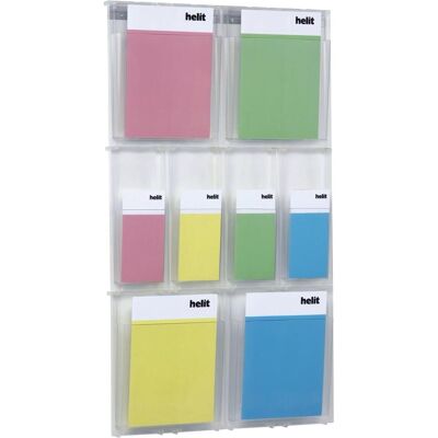 Helit, Prospektständer, Wandprospekthalter the placativ transparent DIN A4, 1/3 DIN A4 8 Fächer (1/3 Din A4, A4) Helit, Prospektständer, Wandprospekthalter the placativ transparent DIN A4, 1/3 DIN A4 8 Fächer (1/3 Din A4, A4)