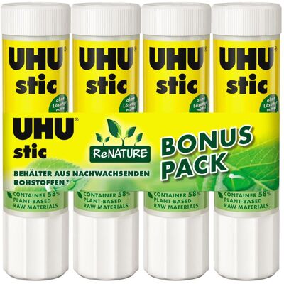 UHU, Klebestift, Klebestift ReNATURE 21 g Transparent 4 Stück (21 g, 4x) UHU, Klebestift, Klebestift ReNATURE 21 g Transparent 4 Stück (21 g, 4x)