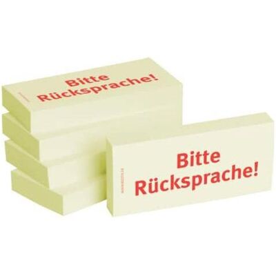 Bizstix, Haftnotiz, Notiz 'Rücksprache' 75x35mm (35 x 75 mm) Bizstix, Haftnotiz, Notiz 'Rücksprache' 75x35mm (35 x 75 mm)