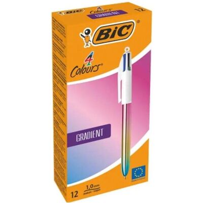 Bic, Schreibstifte, Druckkugelschreiber 4 Colours Gradient, farbig sortiert (12x) Bic, Schreibstifte, Druckkugelschreiber 4 Colours Gradient, farbig sortiert (12x)