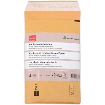 Elco, Versandtasche + Luftpolstertasche, Versandtasche Zero Plastic 140 x 225 mm, 4 Stück (4 Stk.) Elco, Versandtasche + Luftpolstertasche, Versandtasche Zero Plastic 140 x 225 mm, 4 Stück (4 Stk.)