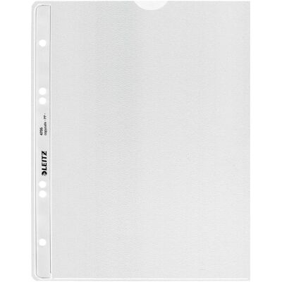 Leitz, Mappe, Prospekthülle extrastark, A5, PP, genarbt, 0,13 mm oben offen, dokumentenecht, Lochung: 80-80- (A5, 100x) Leitz, Mappe, Prospekthülle extrastark, A5, PP, genarbt, 0,13 mm oben offen, dokumentenecht, Lochung: 80-80- (A5, 100x)