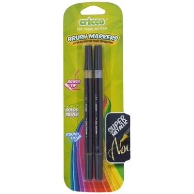 Teka, Marker, Metallische doppelseitige Pinselstifte, 2 Farben (2x) Teka, Marker, Metallische doppelseitige Pinselstifte, 2 Farben (2x)