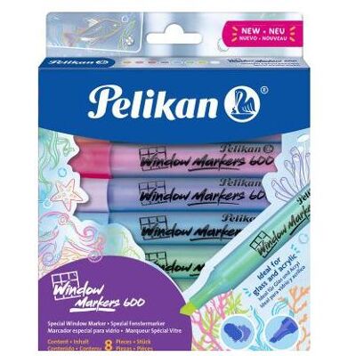 Pelikan Marker, 8 marqueurs pour fenêtre assortis (8x) Pelikan Marker, 8 marqueurs pour fenêtre assortis (8x)