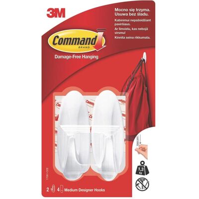 3M Klebehaken + Klebenagel, Wiederverwendbare haken, wasserdicht, weiss 3M Klebehaken + Klebenagel, Wiederverwendbare haken, wasserdicht, weiss