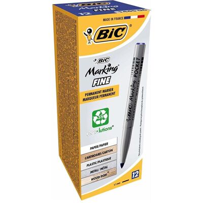 Bic, Marker, Permanent-Marker Marking Fine ECOlutions, blau (12x) Bic, Marker, Permanent-Marker Marking Fine ECOlutions, blau (12x)