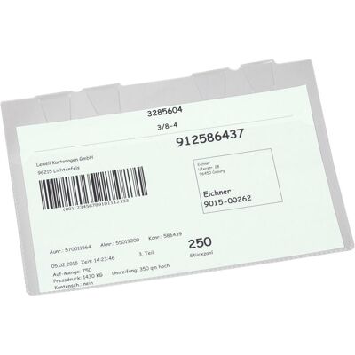 Eichner, Mappe, 50 Sichttaschen DIN A6 quer transparent glatt 8,0 mm (50x) Eichner, Mappe, 50 Sichttaschen DIN A6 quer transparent glatt 8,0 mm (50x)