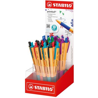 STABILO, Schreibstifte, Kugelschreiber pointball Display. Werkstoff: Karton, 38 ST, sortiert in 6 Farben: je 3 ST (38x) STABILO, Schreibstifte, Kugelschreiber pointball Display. Werkstoff: Karton, 38 ST, sortiert in 6 Farben: je 3 ST (38x)