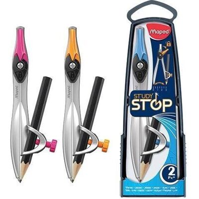 Maped Study Stop Zirkel + Bleistift, Zirkel Maped Study Stop Zirkel + Bleistift, Zirkel