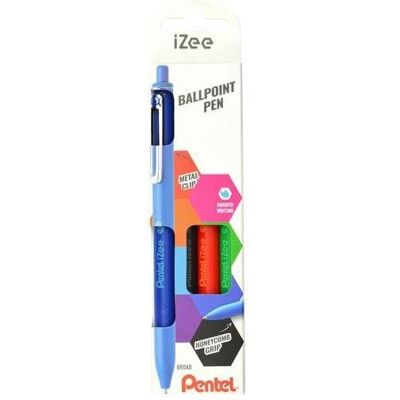 Pentel, Schreibstifte, Druck-Kugelschreiber iZee, 4er Etui, Basisfarben (4x) Pentel, Schreibstifte, Druck-Kugelschreiber iZee, 4er Etui, Basisfarben (4x)
