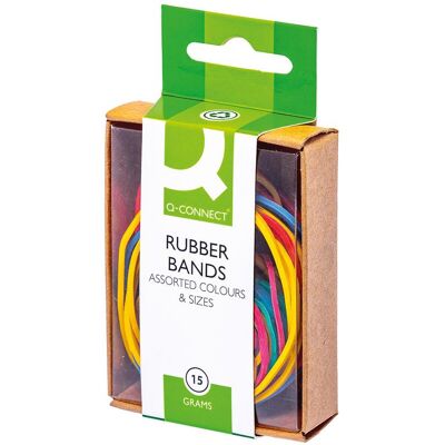 Q-Connect, Gummiband, Gummiringe bunt 15g (34 Stk.) Q-Connect, Gummiband, Gummiringe bunt 15g (34 Stk.)