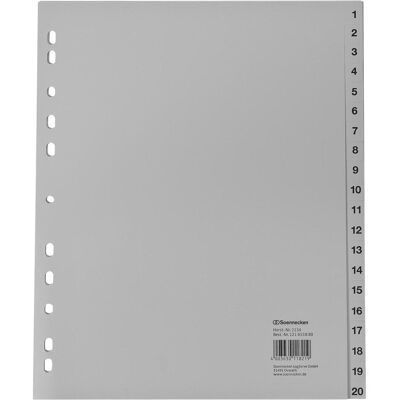 Soennecken, Ordner Zubehör, Zahlenregister DIN A4 Überbreite 1-20 Soennecken, Ordner Zubehör, Zahlenregister DIN A4 Überbreite 1-20