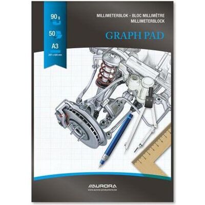 Aurora, Heft + Block, Skizzenbuch Geleimt DIN A3 Kariert Papier Blau, Weiss Nicht perforiert (A3, Kariert) Aurora, Heft + Block, Skizzenbuch Geleimt DIN A3 Kariert Papier Blau, Weiss Nicht perforiert (A3, Kariert)
