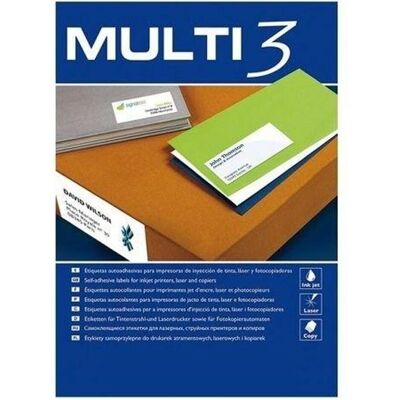 Multi, Etiketten, Universalschilder, 105x29mm, rechteckig, weiss 100 Blatt. Multi, Etiketten, Universalschilder, 105x29mm, rechteckig, weiss 100 Blatt.