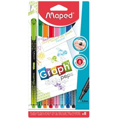 Maped, Schreibstifte, Fineliner Graph Peps Deco 8 Farben (8x) Maped, Schreibstifte, Fineliner Graph Peps Deco 8 Farben (8x)