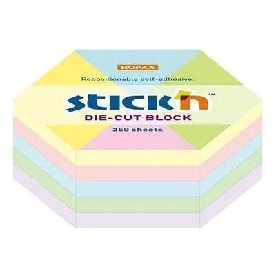 Stickman, Haftnotiz, Sechseckiges Notizbuch 61x70mm Pastell 250K STICK'N (70 x 61 mm) Stickman, Haftnotiz, Sechseckiges Notizbuch 61x70mm Pastell 250K STICK'N (70 x 61 mm)
