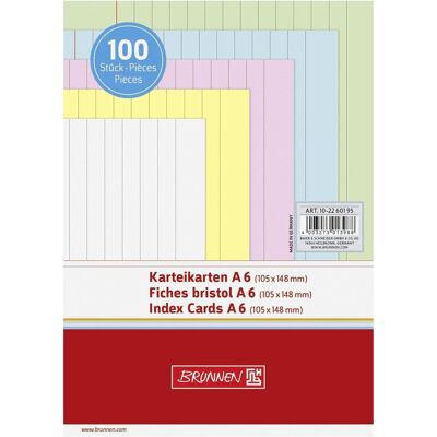 Brunnen, Karteikarten, Karteikarten (A6, 100x, 180 g/m²) Brunnen, Karteikarten, Karteikarten (A6, 100x, 180 g/m²)