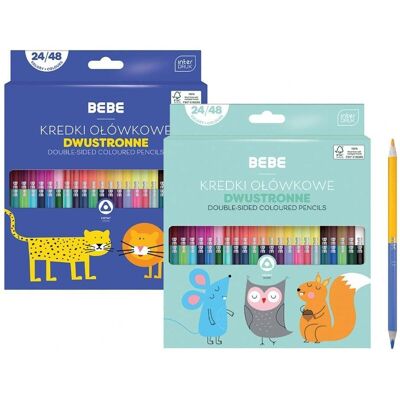 Bebe, Malstifte, BB Kids doppelseitige Bleistifte 24/48 Farben (24x) Bebe, Malstifte, BB Kids doppelseitige Bleistifte 24/48 Farben (24x)