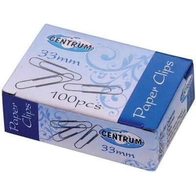 Centrum Büroklammer, PAPER CLIPS 80058 33MM 100PCS (100x) Centrum Büroklammer, PAPER CLIPS 80058 33MM 100PCS (100x)