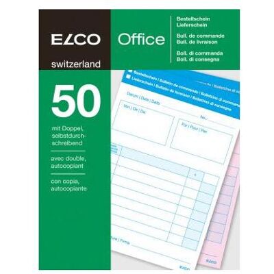 Elco, Formular, Durchschreibeblock Lieferschein/Bestellellung A6 4-sprachig 50Blatt (50x) Elco, Formular, Durchschreibeblock Lieferschein/Bestellellung A6 4-sprachig 50Blatt (50x)