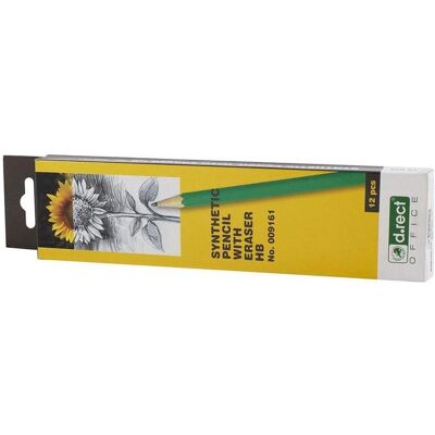 D.Rect, Bleistift, HB-Synthetikstift mit Radiergummi (12 Stück) (HB, 12x) D.Rect, Bleistift, HB-Synthetikstift mit Radiergummi (12 Stück) (HB, 12x)