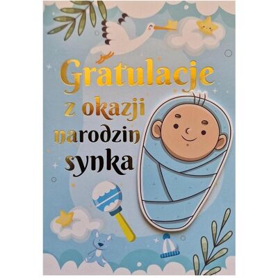 Teka, Grusskarte + Briefpapier, Geburtskarte für einen Jungen Teka, Grusskarte + Briefpapier, Geburtskarte für einen Jungen
