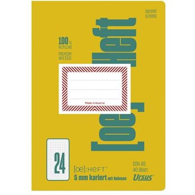 Format, Heft + Block, Schulheft Ursus Green FX24 Klimaneutral Weiss Kariert DIN A5 148 mm x 210 mm (A5, Kariert) Format, Heft + Block, Schulheft Ursus Green FX24 Klimaneutral Weiss Kariert DIN A5 148 mm x 210 mm (A5, Kariert)