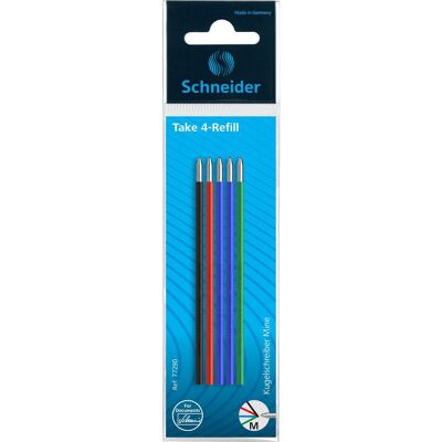 10x Schneider, Ersatzpatronen + Tintenfass, Take (Blau, Grün, Rot, Schwarz, 0.50 mm, 5 Stk.) 10x Schneider, Ersatzpatronen + Tintenfass, Take (Blau, Grün, Rot, Schwarz, 0.50 mm, 5 Stk.)