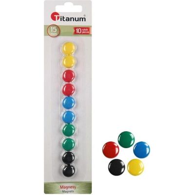 Titanum, Magnet, Magnete für Tafeln 15mm 10St Titanum, Magnet, Magnete für Tafeln 15mm 10St