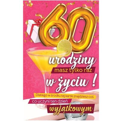 Yeku, Grusskarte + Briefpapier, Geburtstagskarte 60 + Aufkleber Yeku, Grusskarte + Briefpapier, Geburtstagskarte 60 + Aufkleber