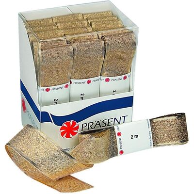 Magni, Geschenkverpackung, Satinband Strängchen 12er 25mmx2m Prag gold (12x) Magni, Geschenkverpackung, Satinband Strängchen 12er 25mmx2m Prag gold (12x)