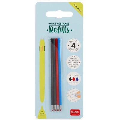 Legami, Ersatzpatronen + Tintenfass, Löschbarer Gelstift 3-C, Ersatzminen 0.5 mm (Blau, Rot, Schwarz, 0.50 mm, 4 Stk.) Legami, Ersatzpatronen + Tintenfass, Löschbarer Gelstift 3-C, Ersatzminen 0.5 mm (Blau, Rot, Schwarz, 0.50 mm, 4 Stk.)