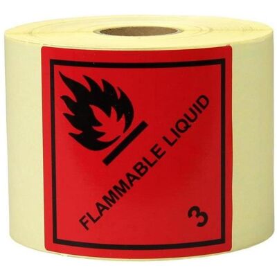 Transpak, Etiketten, Etiketten Masse 100x100mm Papier rot Aufdruck Flammable Liquid Transpak, Etiketten, Etiketten Masse 100x100mm Papier rot Aufdruck Flammable Liquid