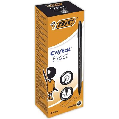 Bic, Schreibstifte, Kugelschreiber Cristal Exact, Strichfarbe: schwarz (20x) Bic, Schreibstifte, Kugelschreiber Cristal Exact, Strichfarbe: schwarz (20x)