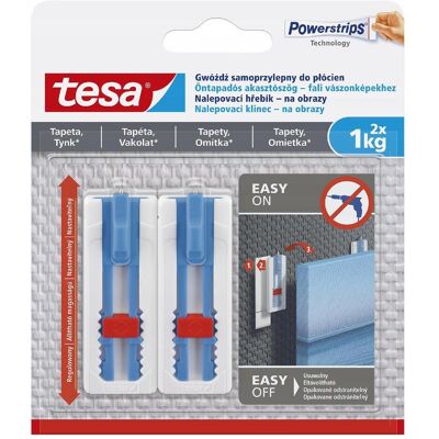 tesa, Klebehaken + Klebenagel, selbstadhäsiver Nagel D/Ram. 1 kg ungleichmässig/pov tesa, Klebehaken + Klebenagel, selbstadhäsiver Nagel D/Ram. 1 kg ungleichmässig/pov