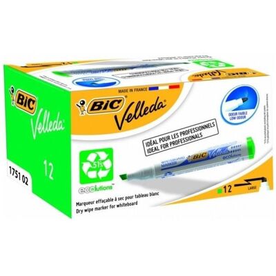 Bic, Marker, Whiteboard Marker Velleda, 3.7-5.5 mm Chisel tip, green 1 pcs. (1x) Bic, Marker, Whiteboard Marker Velleda, 3.7-5.5 mm Chisel tip, green 1 pcs. (1x)