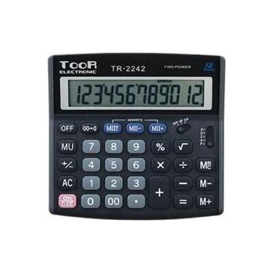 Toor Electronic, Taschenrechner, Rechner TOOR 2242T, 12 Ziffern (Batteriebetrieb, Solarenergie) Toor Electronic, Taschenrechner, Rechner TOOR 2242T, 12 Ziffern (Batteriebetrieb, Solarenergie)