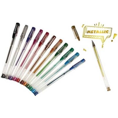 Donau, Schreibstifte, 12 Metallic Gelschreiber transparent 1,0 mm, Schreibfarbe: farbsortiert (12x) Donau, Schreibstifte, 12 Metallic Gelschreiber transparent 1,0 mm, Schreibfarbe: farbsortiert (12x)