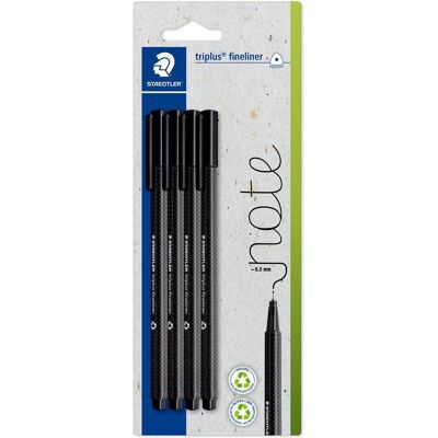 Staedtler Schreibstifte, Feinschreiber triplus fineliner, 0.3, schwarz, 4 ST 334-9 auf Blisterkarte (4x) Staedtler Schreibstifte, Feinschreiber triplus fineliner, 0.3, schwarz, 4 ST 334-9 auf Blisterkarte (4x)