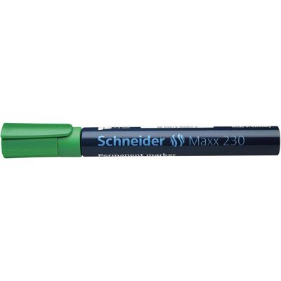 Schneider, Marker, Permanentmarker Maxx 230 Strichstärke: 1-3 mm Schreibfarbe: grün (1x) Schneider, Marker, Permanentmarker Maxx 230 Strichstärke: 1-3 mm Schreibfarbe: grün (1x)