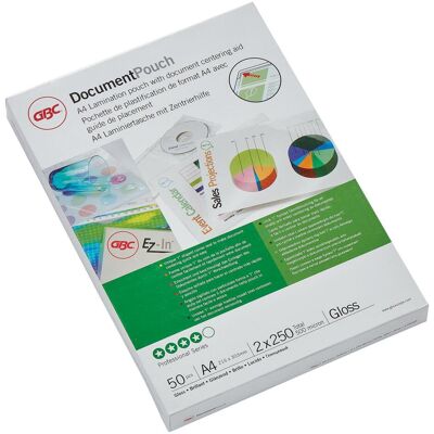 GBC, Laminierfolie, DOCUMENT POUCH - Heisslaminier-Folientaschen (A4, 50 Stk., 250 µm) GBC, Laminierfolie, DOCUMENT POUCH - Heisslaminier-Folientaschen (A4, 50 Stk., 250 µm)