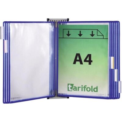 Tarifold, Informationsschild, Wandhalter 5 Sichttafeln blau mit Drahtrahmen, kunststoffummantelt passend für DIN A4 Tarifold, Informationsschild, Wandhalter 5 Sichttafeln blau mit Drahtrahmen, kunststoffummantelt passend für DIN A4