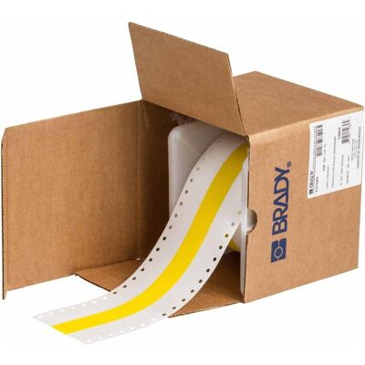 Brady, Etikettenrolle, RCM-637-1.0-YL, Polyvinylfluorid, Gelb, matt, 25.40 mm x 30.48 m, permanent, für Nadeldrucke (91.44 mm) Brady, Etikettenrolle, RCM-637-1.0-YL, Polyvinylfluorid, Gelb, matt, 25.40 mm x 30.48 m, permanent, für Nadeldrucke (91.44 mm)