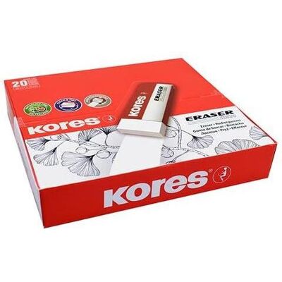 Kores, Korrekturmittel, Kunststoff-Radierer "KE20", (B)60 x (T)21 x (H)10 mm Kores, Korrekturmittel, Kunststoff-Radierer "KE20", (B)60 x (T)21 x (H)10 mm