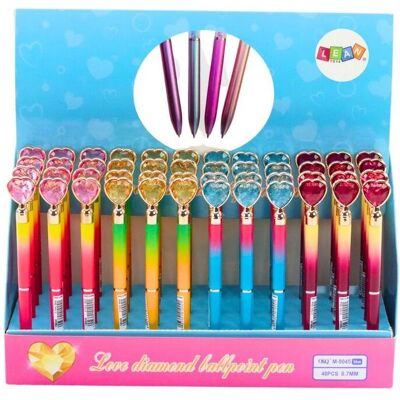 Lean Toys, Schreibstifte, Leantoys Diamond Kugelschreiber, glänzend, blaue Mine, 0,7 mm, Mix Lean Toys, Schreibstifte, Leantoys Diamond Kugelschreiber, glänzend, blaue Mine, 0,7 mm, Mix