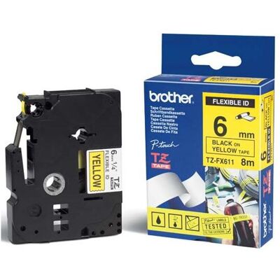 Brother Beschriftungsband, TZ FX611 6mmx8m, schwarz/gelb (0.60 cm, Gelb) Brother Beschriftungsband, TZ FX611 6mmx8m, schwarz/gelb (0.60 cm, Gelb)