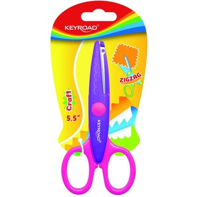 Keyroad, Schere, Bastel-schulschere, dekorativ, zickzack, 13 cm, blister, farbmischung (8.60 cm) Keyroad, Schere, Bastel-schulschere, dekorativ, zickzack, 13 cm, blister, farbmischung (8.60 cm)